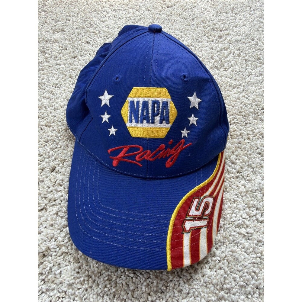 NAPA Racing Hat Cap Strap Back Blue Red NASCAR Racing 15 Patriotic Mens